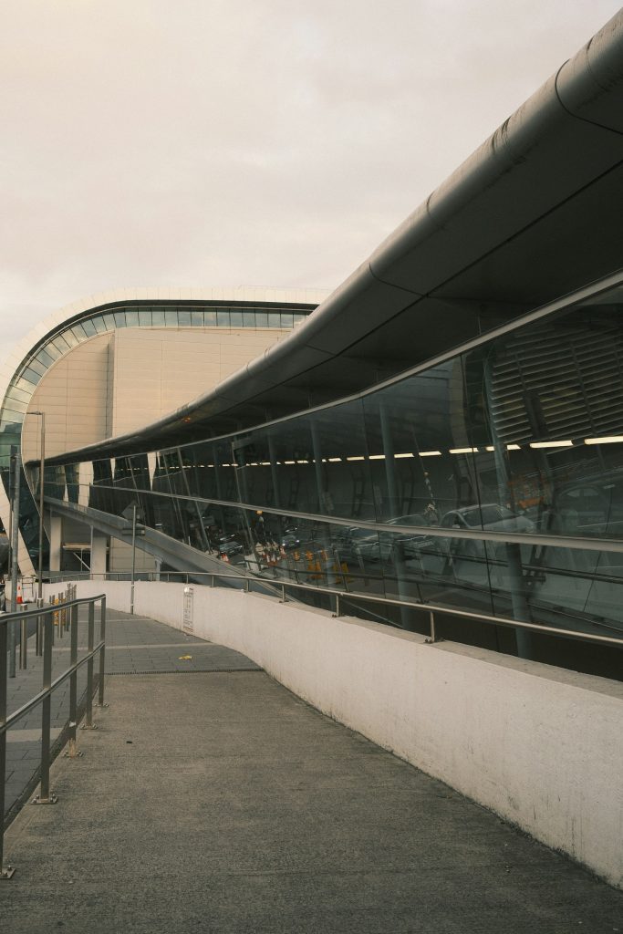 Modern building with integrated accessibility ramp