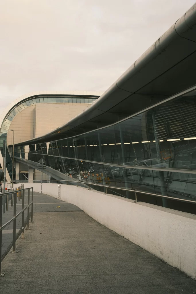 Modern building with integrated accessibility ramp
