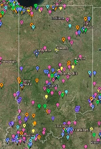 indiana air quality monitoring stations (source: us epa, 2015) Figure 7 shows the distribution of Indiana’s